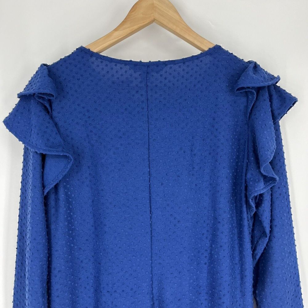 Lilly Pulitzer Dress Size Large Womens Blue Pheby Oyster Bay Cozy Knit Swiss Dot - Picture 6 of 8